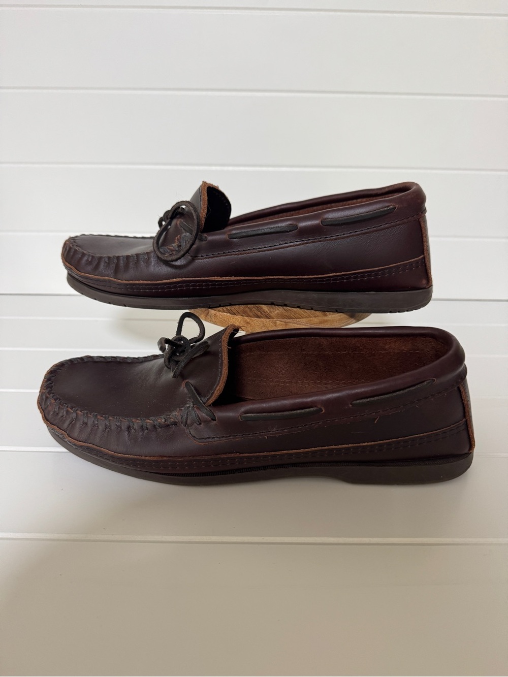 Men's Brown Minnetonka Leather Moccasin Loafers
